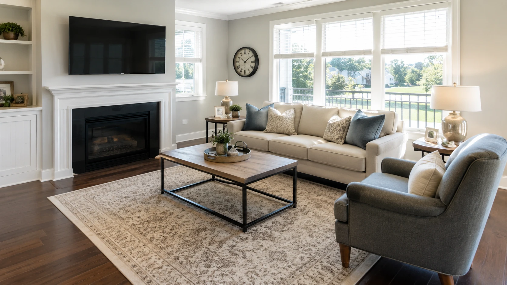 Fresh and clean living room after professional cleaning